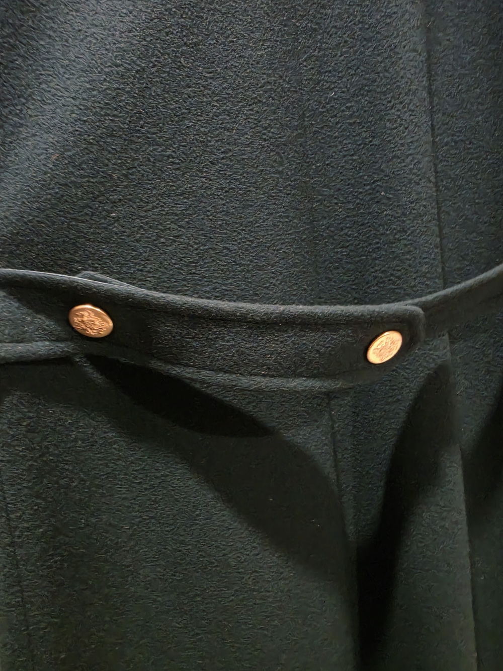 Vintage 80s Forecaster Pure Wool Coat Emerald Green ILGWU Union Made 14 44" Long - Picture 8 of 10